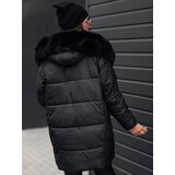 DStreet Kurtka damska zimowa FROSTYFIT pikowana z kapturem czarna | Shoptok.si