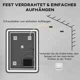  Kupaonsko ogledalo s osvjetljenjem dodirno antifog 60x80 cm srebrno | shoptok.hr