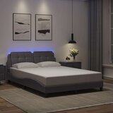 Furnova Posteljni okvir z LED lučkami siv 140x200 cm umetno usnje, (21936714) Cene