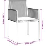 vidaXL Set 4 Črna, svetlo siva PE ratan, pena, blago 54 x 60.5 x 83.5 cm | Shoptok.si