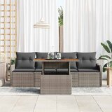  Sjedeća garnitura za vrt 5 kom. Siva poliratan 231 x 62 x 69 cm | shoptok.hr
