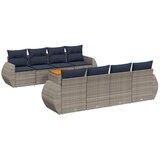vidaXL 9-delni vrtni komplet sedežnih garnitur z blazinami siv poli ratan, (5000293600) | Shoptok.si