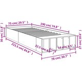  Okvir za krevet boja hrasta 75x190 cm od konstruiranog drva | shoptok.hr