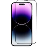 5D popolnoma lepljivo kaljeno steklo za iPhone 15 Pro črno + aplikator | Shoptok.si