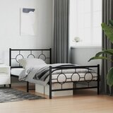  Metalni okvir kreveta uzglavlje i podnožje crni 107x203 cm | shoptok.hr