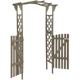  Pergola s vratima 116 x 40 x 204 cm siva od masivne jelovine | Eponuda.com
