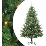 vidaXL Umjetna predsvetljena božićna jelka s kompletom kroglica Zelena | Shoptok.si