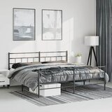 Metalni okvir kreveta uzglavlje i podnožje crni 193x203 cm | Eponuda.com