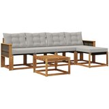  Set vanjskih sofa 6 kom. Prirodna i svjetlosiva | shoptok.hr