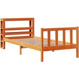 vidaXL Okvir kreveta s uzglavljem voštano smeđi 100x200 cm od borovine | shoptok.hr