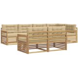 vidaXL Zunanja garnitura za sedenje 7 pcs Bela in bež Poliester, (5000282446) | Shoptok.si