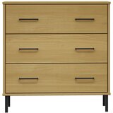  Komoda s 3 ladice smeđa 77 x 40 x 79,5 cm od masivnog drva OSLO | shoptok.hr