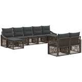 vidaXL Vrtna sedežna garnitura 9 pcs Siva poli ratan, (5000269592) | Shoptok.si