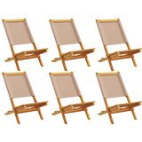  Sklopive vrtne stolice 6 kom smeđesivi od tkanine i drva | shoptok.hr