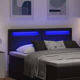  LED glava kreveta Crna 160 cm Lažna koža | shoptok.hr