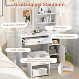 Namještaj Toaletni stolić s ogledalom i rasvjetom i stolicom, kozmetički stolić, bijeli | shoptok.hr