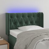 vidaXL LED posteljno vzglavje temno zeleno 83x16x78/88 cm žamet Cene