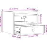  Nočna omarica Voskast rjav 38 x 36 x 29,5 cm Trdna borovina, (5000160559) | Shoptok.si