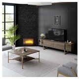 Hanah home TV polica Gold Line Walnut Black