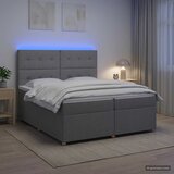  Boxspring krevet s madracem Svjetlosiva 200 x 200 cm Tkanina | shoptok.hr