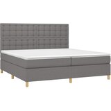 box spring s madracem LED tamnosivi 200x200 cm tkanina | shoptok.hr
