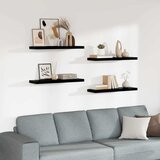  Plutajuće zidne police 4 kom sjajne crne 80 x 23,5 x 3,8 cm MDF | shoptok.hr