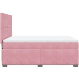  Krevet s oprugama i madracem ružičasti 140x190 cm baršunasti | shoptok.hr