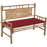  Klupa s jastukom 120 cm od bambusa | shoptok.hr