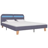 The Living Store Posteljni okvir z LED osvetlitvijo svetlo sivo blago 160x200 cm - Posteljni Okvir, (21525256) | Shoptok.si