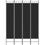 Sobna pregrada s 4 panela crna 160x220 cm od tkanine | Eponuda.ba