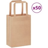 vidaXL Papirnate vrećice 50 kom s ručkama smeđe 15x8x21 cm Cijene