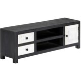  Ručno izrezbareni TV ormarić sivo-bijeli 120x30x40cm drvo manga | Eponuda.com
