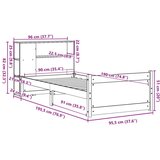  Krevet s regalom za knjige bez madraca 90x190 cm od borovine | shoptok.hr
