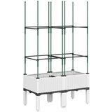  Cvetlično korito z oporno mrežo belo 80x40x142,5 cm PP | Shoptok.si