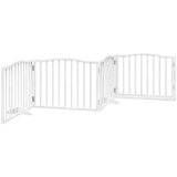  Vrata za pse s vratašcima 4 panela sklopiva 320 cm drvo topole Bijela 80 x 60 x 2 cm | shoptok.hr