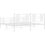  Metalni okvir kreveta uzglavlje i podnožje bijeli 180x200 cm | shoptok.hr