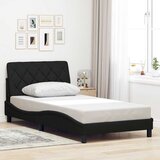 Okvir kreveta s LED-om bez madraca crni 100x200 cm od tkanine | shoptok.hr