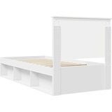  Konstrukcija postelje Bela 90 x 200 cm Masivno borovo les, (5000103464) | Shoptok.si