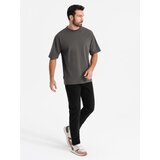 Ombre Men's LOOSE FIT cotton t-shirt with round neckline - gray-green | Eponuda.ba