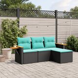  4-dijelni set vrtnih sofa od poliratana s jastucima crni | shoptok.hr