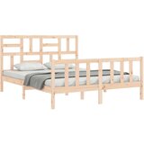  Okvir kreveta s uzglavljem 160 x 200 cm od masivnog drva | shoptok.hr