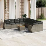  11-dijelni set vrtnih sofa od poliratana s jastucima sivi | shoptok.hr