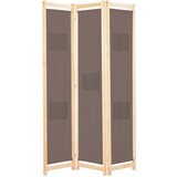 vidaXL Sobna pregrada s 3 panela od tkanine 120 x 170 x 4 cm smeđa Cijene