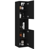 vidaXL Kopalniška omarica črna 30x30x130 cm iverna plošča | Shoptok.si