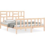 vidaXL Posteljni okvir z vzglavjem 160x200 cm trden les, (20904405) | Shoptok.si