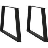 vidaXL noge jedilne mize v-oblika 2 kosa črna 90x(72-73,3) cm jeklo | Shoptok.si