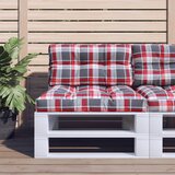  Jastuk za palete crveni karirani 70 x 40 x 12 cm od tkanine | shoptok.hr