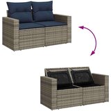 vidaXL 9-dijelni set vrtnih sofa poliratan i bagrem s jastucima sivi | shoptok.hr