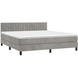  box spring s madracem LED svjetlosivi 180x200 cm baršun | shoptok.hr