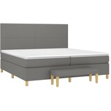 Krevet s oprugama i madracem tamnosivi 200 x 200 cm od tkanine | Eponuda.ba